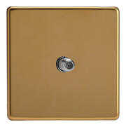 Varilight - Screwless Polished Brass - TV & Satellite Sockets product image 2
