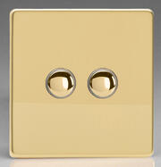 European Push On/Off Impulse Switch - Polished brass product image