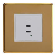 Varilight - Screwless Polished Brass - White - USB Sockets product image 5