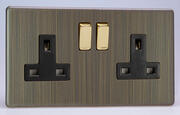 Varilight - Antique Brass - Screwless - Sockets product image