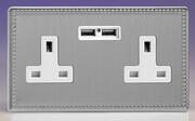 Jubilee Steel - 13 Amp 2 Gang Sockets + 2 x USB product image