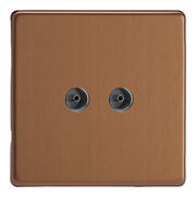 Bronze - TV Coaxial Aerial Socket - Screwless product image 3