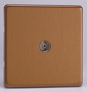 Bronze - TV Coaxial Aerial Socket - Screwless product image