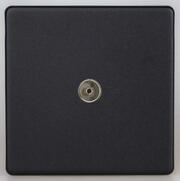 Matt Black - TV Coaxial Aerial Socket - Screwless product image