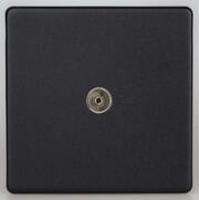 Matt Black - TV Coaxial Aerial Socket - Screwless product image