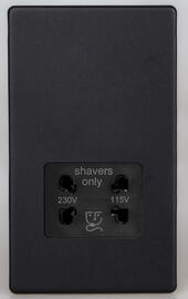 Matt Black - Dual Voltage Shaver Socket - Screwless product image