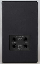 Matt Black - Dual Voltage Shaver Socket - Screwless product image