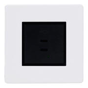 Screwless Primed - Black - 1 Gang USB Charger Outlet product image 2