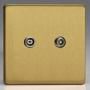 European TV Sockets - Brushed Brass product image