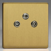 European TV Sockets - Brushed Brass product image 2