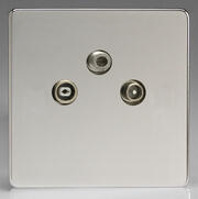 European TV Sockets - Polished Chrome product image 2