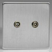 European TV Sockets - Brushed Steel product image