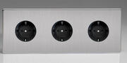 European Sockets with Schuko Earth - Brushed Steel product image 3