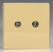 European TV Sockets - Polished Brass product image