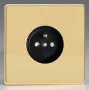 European Sockets with Pin Earth - Polished Brass product image
