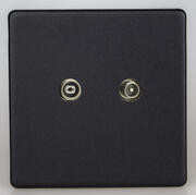 European TV Sockets - Matt Black product image