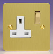 Varilight - Ultraflat Brushed Brass - White - 13 Amp DP Switched Sockets product image 2