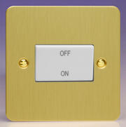 Varilight - Ultraflat Brushed Brass  - White - 3 Pole 10A Fan Isolator Switch product image
