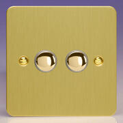 Varilight - Ultraflat Brushed Brass  - 6A 1 Way Push to Make Momentary Switches product image 2