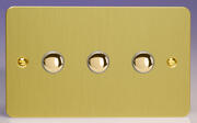 Varilight - Ultraflat Brushed Brass  - 6A 1 Way Push to Make Momentary Switches product image 3