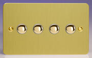 Varilight - Ultraflat Brushed Brass  - 6A 2 Way Push On/Off Impulse Switches product image 4