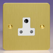 Varilight - Ultraflat Brushed Brass - White - 5 Amp Round 3 Pin Socket product image
