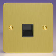 Varilight - Ultraflat Brushed Brass - Black - Telephone Sockets product image