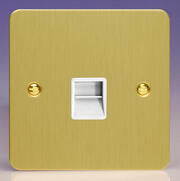Varilight - Ultraflat Brushed Brass - White - Telephone Sockets product image