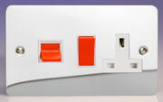 Varilight - Ultraflat Polished Chrome - White - Cooker Switches / Panels product image