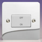Varilight - Ultraflat Chrome - White - 3 Pole 10A Fan Isolator Switch product image