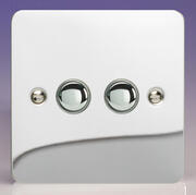Varilight - Ultraflat Polsihed Chrome - 6A 1 Way Push to Make Momentary Switches product image 2