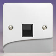 Varilight - Ultraflat Polished Chrome - Black - Telephone Sockets product image