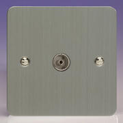 Varilight - Ultraflat Brushed Steel - TV Coaxial Aerial Socket product image