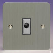 Varilight - Ultraflat Brushed Steel - 16A Flex Outlet Plate product image