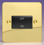 Varilight - Ultraflat Brass  - Black - 3 Pole 10A Fan Isolator Switch product image