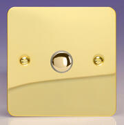 Varilight - Ultraflat Brass - 6A 1 Way Push to Make Momentary Switches product image