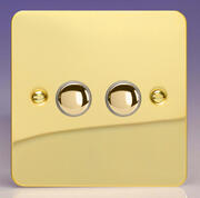Varilight - Ultraflat Brass - 6A 1 Way Push to Make Momentary Switches product image 2