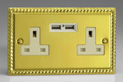 Georgian Brass - USB Sockets with White Inserts product image 3