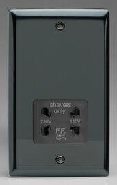 Dual Voltage Shaver Socket 115/230v - Iridium - Black product image