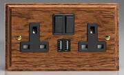 Kilnwood - Medium Oak - USB Sockets - Black Inserts product image