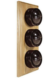 Varilight - Oak - Brown - 6 Amp 2 Way Bakelite Dome Switches - Wood Base product image 5