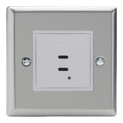 Varilight - Satin - White/Chrome - 13 Amp Switched Sockets + 2 x USB product image 4