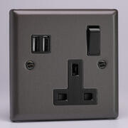 Graphite - 2 Gang 13A Socket + 2 x USB outlets product image 4
