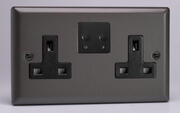 Varilight - 13 Amp 2 Gang Twin WiFi - Switched Socket - Graphite - Black product image