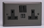 Graphite - 2 Gang 13A Socket + 2 x USB outlets product image
