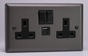 Graphite - 2 Gang 13A Socket + 2 x USB outlets product image 2