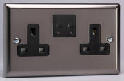 Varilight - 13 Amp 2 Gang Twin Switched Socket - (Tuya/Smartlife) - Pewter - Black product image