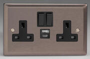 Varilight - Pewter/Black - USB Sockets product image