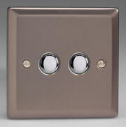 Varilight - Pewter - 6A 2 Way Push On/Off Impulse Switch product image 2