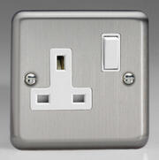 Matt Chrome - Switched Sockets - White Inserts product image 2